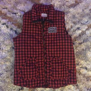 Dutch Bros Plaid ❤️🖤 Vest